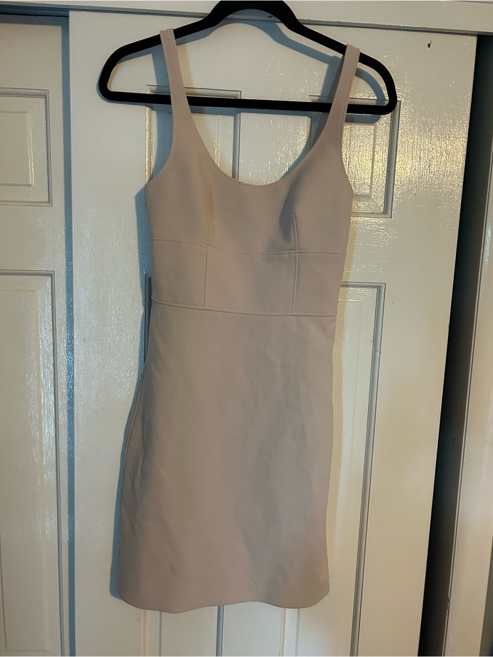 Elizabeth and James Cream Scoop Neck Mini Dress